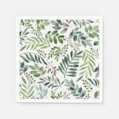 水彩植物素朴学葉品 スタンダードカクテルナプキン (正面)