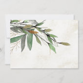 水彩植物結婚式の日付を保存 セーブザデート (裏面)