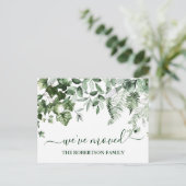 水彩植物緑のアドレスの変更 ポストカード (スタンド正面)