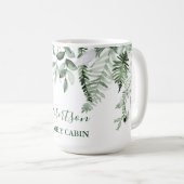 水彩植物緑のファミリーキャビンラージ コーヒーマグカップ (正面右)