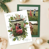 水彩植物緑のフレームTHREE写真 シーズンカード