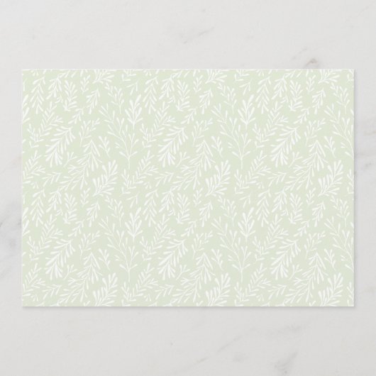 水彩植物緑の家族写真復活祭 シーズンカード (裏面)