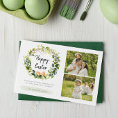 水彩植物緑の家族写真復活祭 シーズンカード