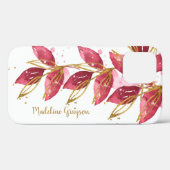 水彩植物緑パーソナライズされた名 Case-Mate iPhoneケース (裏面 (横))