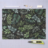 水彩植物緑葉  薄葉紙 (クラフト)