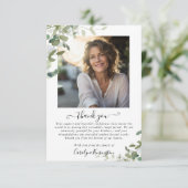 水彩植物緑葬式ありがとう サンキューカード (スタンド正面)