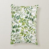 水彩植物緑離れ色 アクセントクッション (裏面(縦))