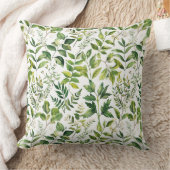 水彩植物緑離れ色 クッション (ブランケット)