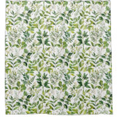 水彩植物緑離れ色 シャワーカーテン (正面)