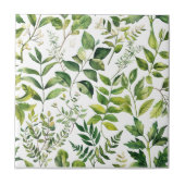 水彩植物緑離れ色 タイル (正面)