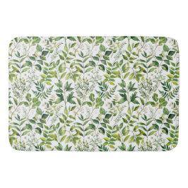 水彩植物緑離れ色 バスマット