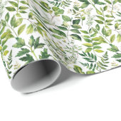 水彩植物緑離れ色 ラッピングペーパー (ロールコーナー)