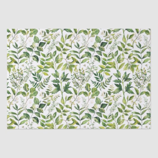 水彩植物緑離れ色 薄葉紙 (正面)