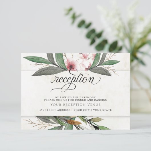 水彩植物花卉婚礼欢迎词 招待状 (スタンド正面)