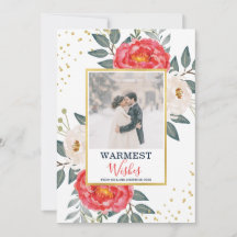 水彩植物花卉 / 紅、白＆金