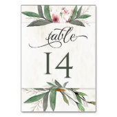 水彩植物花結婚のテーブル番号 テーブルナンバー (裏面)