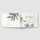 水彩植物花結婚ズゲストブック ゲストブック (全面)