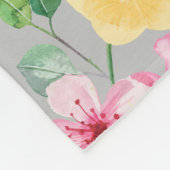 水彩植物花 フリースブランケット (角)