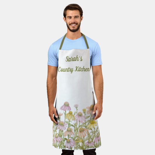 水彩植物芸術 エプロン (着用した状態)