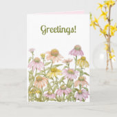 水彩植物芸術 カード (黄色い花)