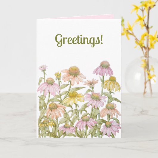 水彩植物芸術 カード (黄色い花)