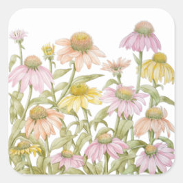 水彩植物芸術 スクエアシール