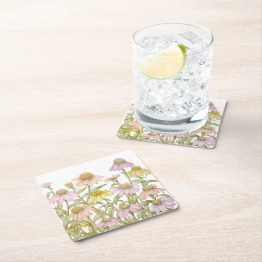 水彩植物芸術 スクエアペーパーコースター (インサイチュ)