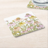 水彩植物芸術 スクエアペーパーコースター (アングル)
