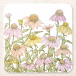 水彩植物芸術 スクエアペーパーコースター