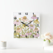 水彩植物芸術 スクエア壁時計 (ホーム)