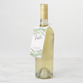 水彩植物葉の結婚表番号 ボトルネックタグ (アングル)