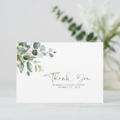 水彩植物葉 小さいありがとう サンキューカード (スタンド正面)