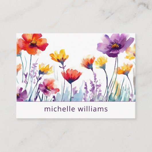 水彩植物野花 名刺 (正面)