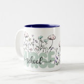 水彩植物野草学校ナース ツートーンマグカップ (正面左)