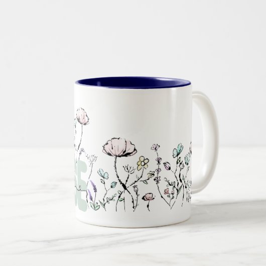 水彩植物野草学校ナース ツートーンマグカップ (正面右)