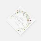 水彩植物野草花ブライダルシャワー スタンダードカクテルナプキン (角)