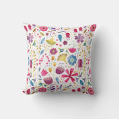 水彩植物野草花ヘッジロー絵画ズ クッション (正面)