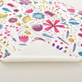 水彩植物野草花ヘッジロー絵画ズ シェルパブランケット (3/4)