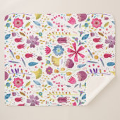 水彩植物野草花ヘッジロー絵画ズ シェルパブランケット (正面(横))