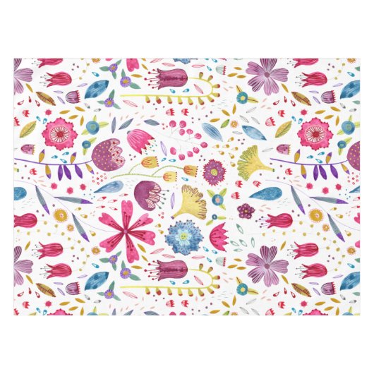 水彩植物野草花ヘッジロー絵画ズ テーブルクロス (正面(横))