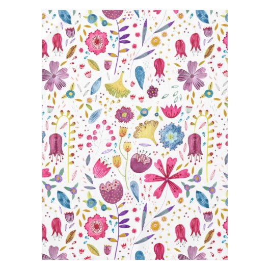 水彩植物野草花ヘッジロー絵画ズ テーブルクロス (正面)