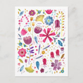 水彩植物野草花ヘッジロー絵画ズ ポストカード (正面)