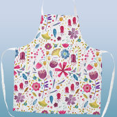 水彩植物野草芸術 エプロン