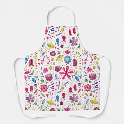 水彩植物野草芸術 エプロン (正面)