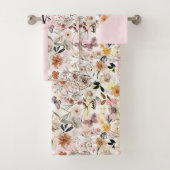 水彩植物野草蝶イニシャル バスタオルセット (インサイチュ)