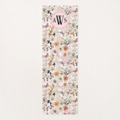 水彩植物野草蝶イニシャル ヨガマット (正面)