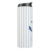 水彩植物青航海のストライプ金ゴールド タンブラー (回転左)