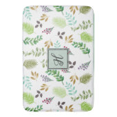 「水彩植物風呂パーソナライズされたマット バスマット (正面縦)