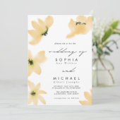 水彩植物黄花結婚の 招待状 (スタンド正面)