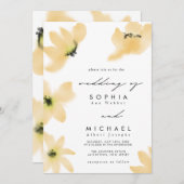 水彩植物黄花結婚の 招待状 (正面/裏面)